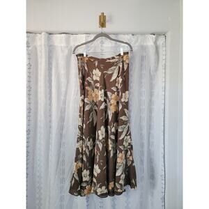 Jones New York Vintage Silk Midi Floral Skirt